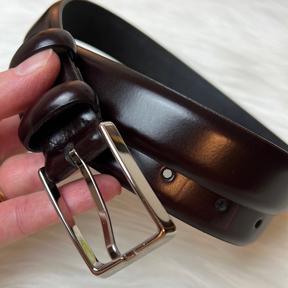 Dockers Leather Belt Size 34 Dark Brown Bordeaux